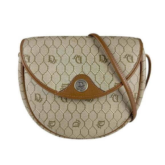 Christian Dior Women's Leather Shoulder Bag in Beige and Brown (Z7042)